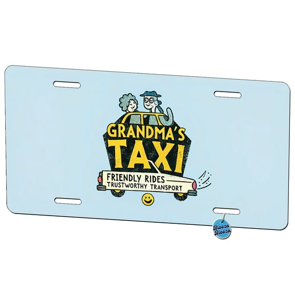 Grandma's Taxi Funny Metal Novelty License Plate