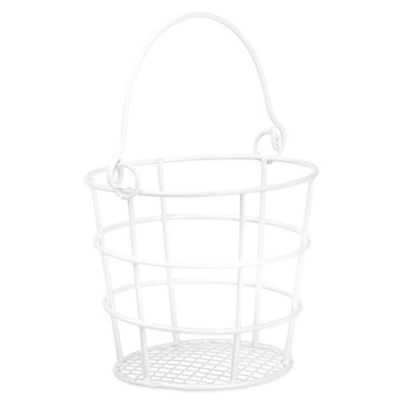 Pail Handle - Stella Mini Round Wire Pail with Swing Handle - White - 3in