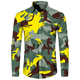 thumbnail image 3 of Camisa de primavera y otoño más nueva para hombre, camiseta de manga larga con estampado 3D de camuflaje, camisa informal con cuello vuelto y botones, camiseta para hombre y mujer, 3 of 5