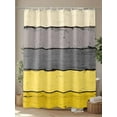 thumbnail image 4 of Farmhouse Rustic Wood Texture Shower Curtain, Yellow Grey Bathroom Decor Curtains Set with Hooks, Waterproof Fabric Home Accessories， Stall 36 X 78 Inch, 4 of 6