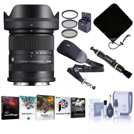 UPC: 0192223203860 | 18-50mm f/2.8 DC DN Contemporary Lens for Leica L  Bundle with ProOptic 55mm Filter Kit  Lens Cleaner  Lens Wrap  NS-3 Sling Strap  Cleaning Kit  PC Software Kit