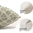 thumbnail image 2 of Sage Green Floral Pillow Covers 12x20 Inch Set of 2, Block Print Lumbar Flower Cream Decorative Throw Pillowcases Outdoor Farmhouse Rectangle Cushion Covers Spring Summer Sofa Couch Bed Decor, 2 of 5