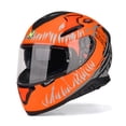 thumbnail image 1 of HAX Full Face Motorcycle Helmet with Dual Rear Wing, Motorbike Street Bike Helmet with Pinlock Ready Plastic Nails for Adult,DOT Approved(Impulse Devour Orange,XXL), 1 of 9