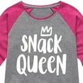 thumbnail image 3 of Instant Message - Snack Queen - Toddler & Youth Girls Raglan Graphic T-Shirt, 3 of 5