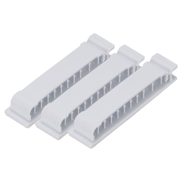 Unique Bargains 3pcs Cable Clips Cord Clips Organizer for Desk, PVC Adhesive Wire Holders, 84mm White