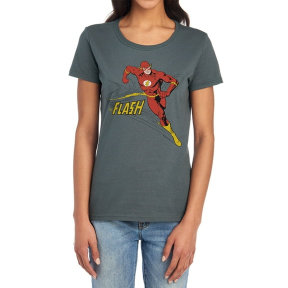 DC Flash Jetstream Women's T Shirt, Charcoal, Small