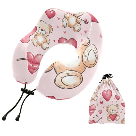 BZSMCE Travel Pillow Love Parade Pattern 10.5x9.5x6in