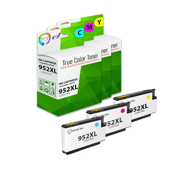 TCT 952XL Color Ink Cartridge 3 Pack - Premium Compatible Replacement for HP 952XL 952 XL
