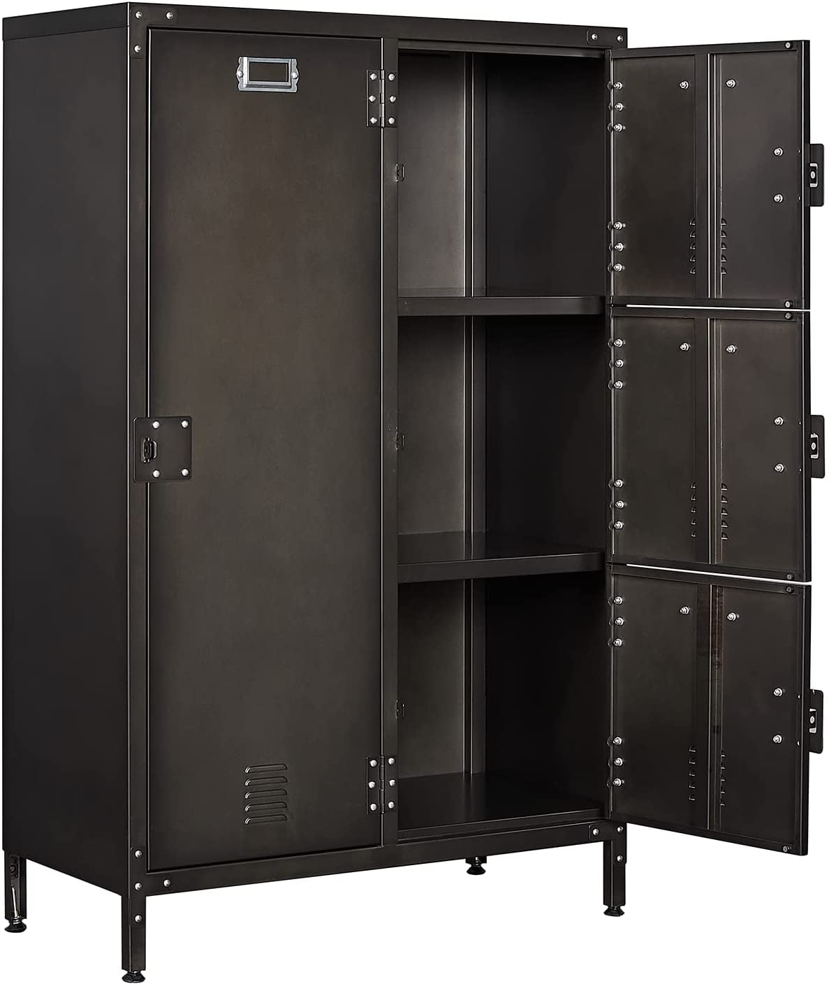 Metal Storage Office Cabinet 2/4 Door Cupboard Wardrobe Shelves Locker Steel US 