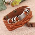 thumbnail image 3 of Ayyufe Men's Vintage Multilayer Braided Leather Bangle Cuff Bracelet Wristband, 3 of 7