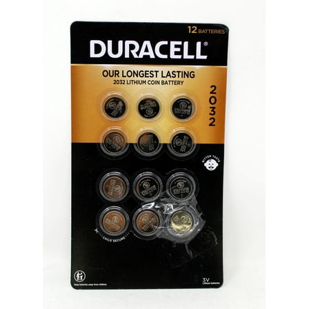 Duracell Lithium 2032 Coin Batteries, 12-count.