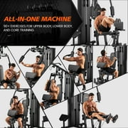 UPGO Home Gym Station, Workout Equipment with 154LBS Weight Stack, Leg Press And Preacher Curl Pad