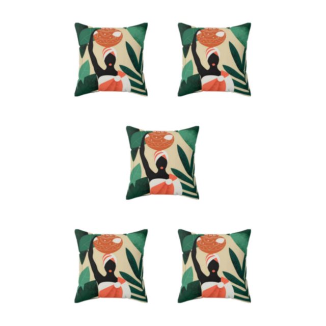 Transemion Throw Pillows Cover Soft And Durable For Home Decoration Easy To Clean Polyester Cushion Cover Pillow Cover Fit W0134-12 5Set