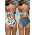 thumbnail image 6 of Eytino Womens Bikini Womens High Waisted Bikini Sets Color Block Swimsuit Tummy Control Swim Suits 2 Piece Bathing Suits Swim Top with Reversible Bottom Blue, 6 of 13