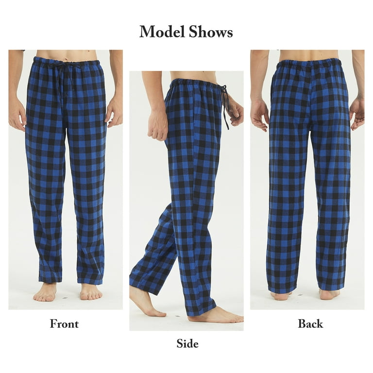 YUSHOW 2 Pack Mens Flannel Pajamas Pants Cotton Buffalo Plaid Pjs