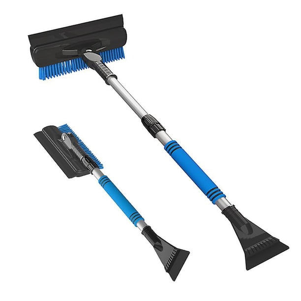 Cepillo de nieve 4 en 1, raspador de nieve desmontable, cepillo de nieve, raspador de hielo desmontable, escobilla de goma telescópica para automóviles, camiones, parabrisas para automóviles S UV
