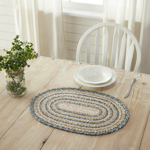 VHC Brands Kaila Jute Oval Placemat 13x19