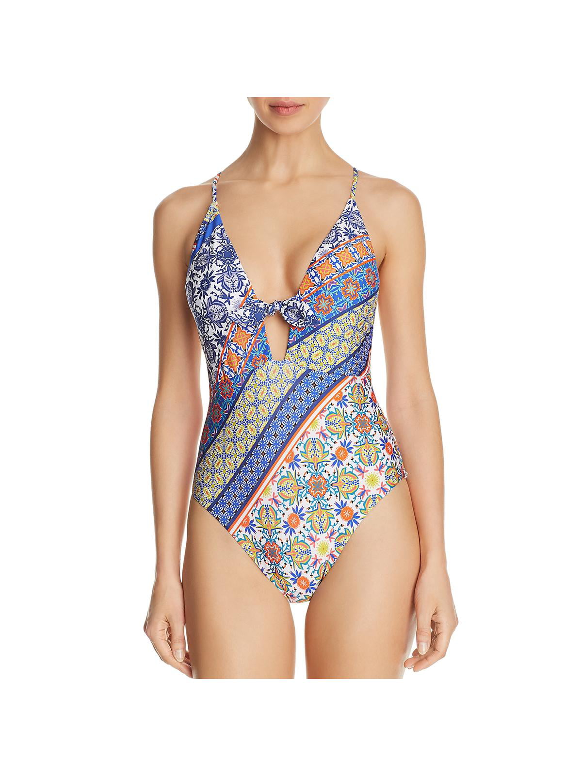 Nanette Lepore Womens Plunging Beachwear One-Piece Swimsuit