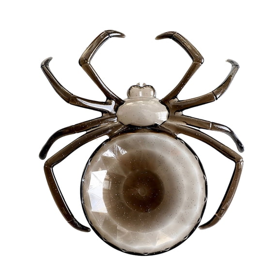Spider-Shaped Halloween Candy Tray, 9.44-Inch Plastic Dessert Plate and Fruit Serving Bowl for Party Dining (Black)