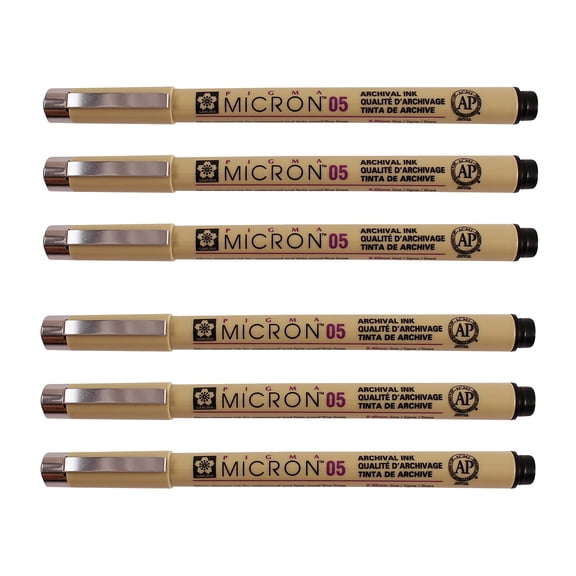 Sakura Pigma Micron Pen Fineliner Black Ink 6/Pack (SAKXSDK0549-6)