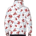 thumbnail image 7 of Kdxio Cartoon Lobsters Print Mens Casual Hooded Collar Drawstring Hoodies Pullover Sweatshirts Casual Long Sleeve Shirts-Large, 7 of 7