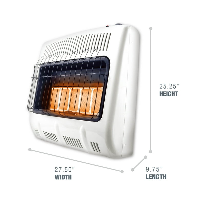 30 000 BTU Vent Free Radiant Natural Gas or Propane Dual Fuel Space Heater New