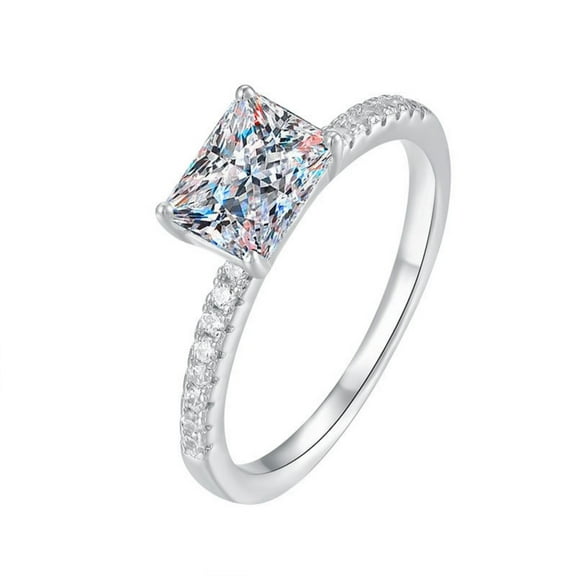 Exquisite 1 Carat Lab Created Moissanite Wedding Bands for Women Radiant Cut D Color VVS1 925 Sterling Silver Diamond Rings Ideal Choice for Couple Parties Date Travel