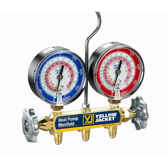 YELLOW JACKET 42044 Mechanical Manifold Gauge Set,2Valve