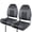 Charcoal/Black, variant on Seamander Premium Folding Boat Seat, White/Blue, Weather-Resistant, 4-Bolt Swivel, 2 Count