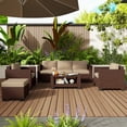 thumbnail image 6 of KIGOTY 7 Piece Outdoor Patio Furniture, Wicker Rattan Outdoor Conversation Set Sectional Sofas for Backyard, Garden, Brown Rattan-Camel, 6 of 7