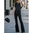 thumbnail image 4 of Women's Flare Bell Bottom Jeans High Waisted Wide Leg Bootcut Jeans Stretchy Denim Pants, 4 of 6