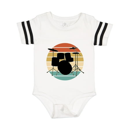 

Inktastic Drum Set Retro Drummer Sunset Gift Baby Boy or Baby Girl Bodysuit