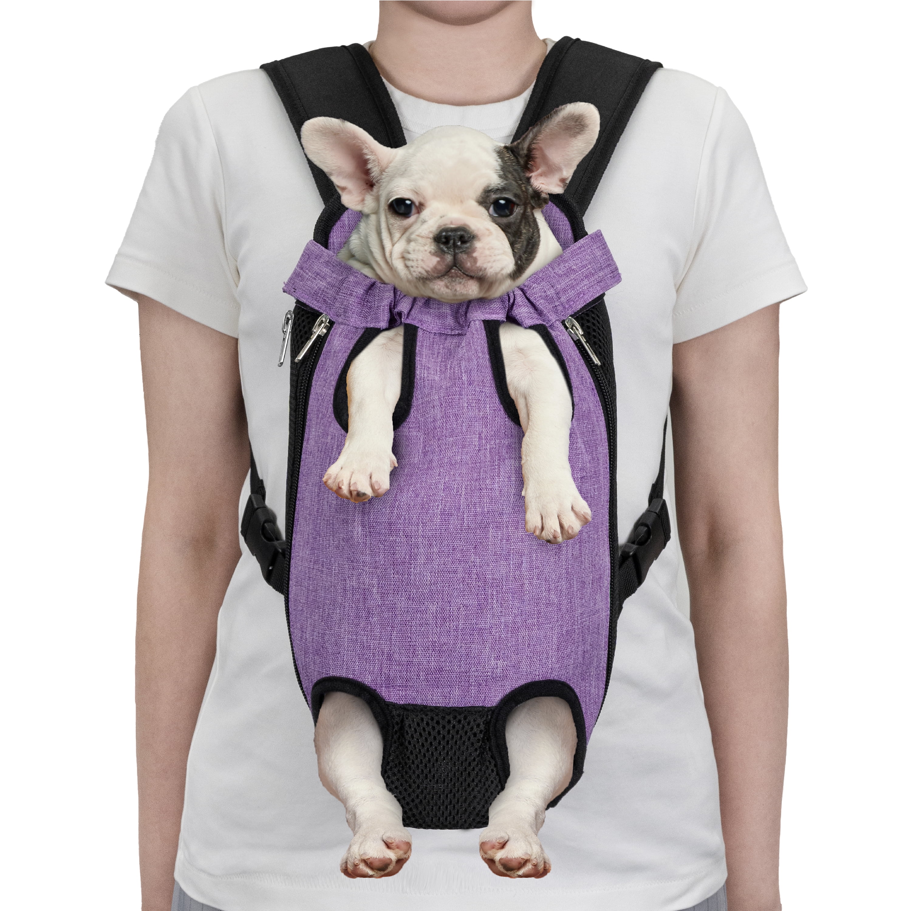 PetAmi Dog Carrier Backpack, Adjustable Dog Pet Cat Front Carrier Backpack | Ventilated Dog Chest Carrier for Hiking Camping Travel, Sling Bag for Small Medium Dog Cat Puppies, Small, 5-9 lbs, Purple