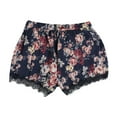 thumbnail image 2 of P.J. Salvage Womens Floral Lace Detail Pajama Shorts, Blue, Medium, 2 of 2