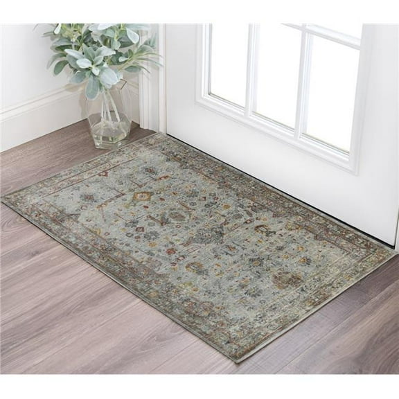 HomeRoots 570836 3 x 5 ft. Gray Rust & Brown Medallion Rectangle Area Rug