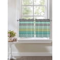thumbnail image 4 of Teal Black Boho 2 Panel Kitchen Curtains for Small Windows, Vintage Ethnic Tribe Abstract Art Bathroom Tier Curtain, Short Window Treatment for Bedroom/Living Room 55"x36", 4 of 6