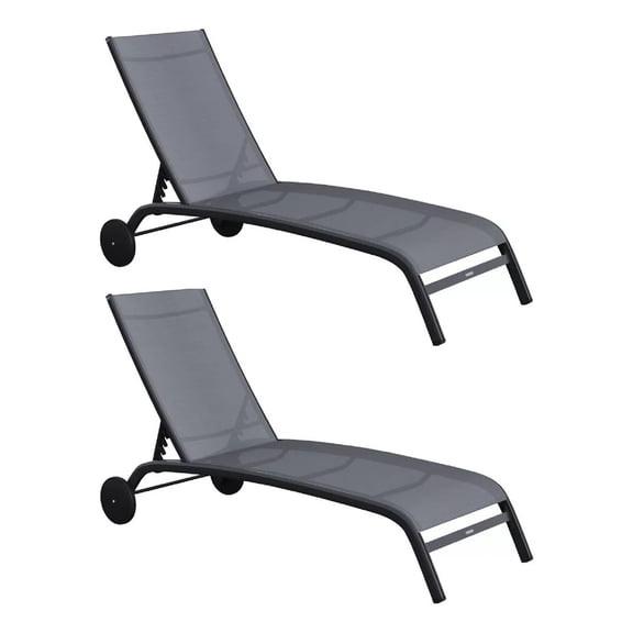 Set De 2 Camastros De Aluminio Ajustable y Resistente