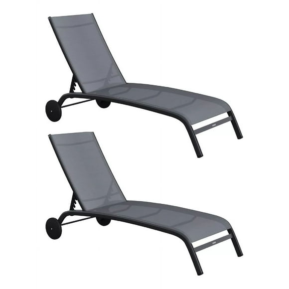 Set De 2 Camastros De Aluminio Ajustable y Resistente