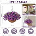 thumbnail image 2 of Full Assembled Set of Hanging Basket Cone Artificial Morning Glory Flowers for Outdoor Decoration, 2 of 6
