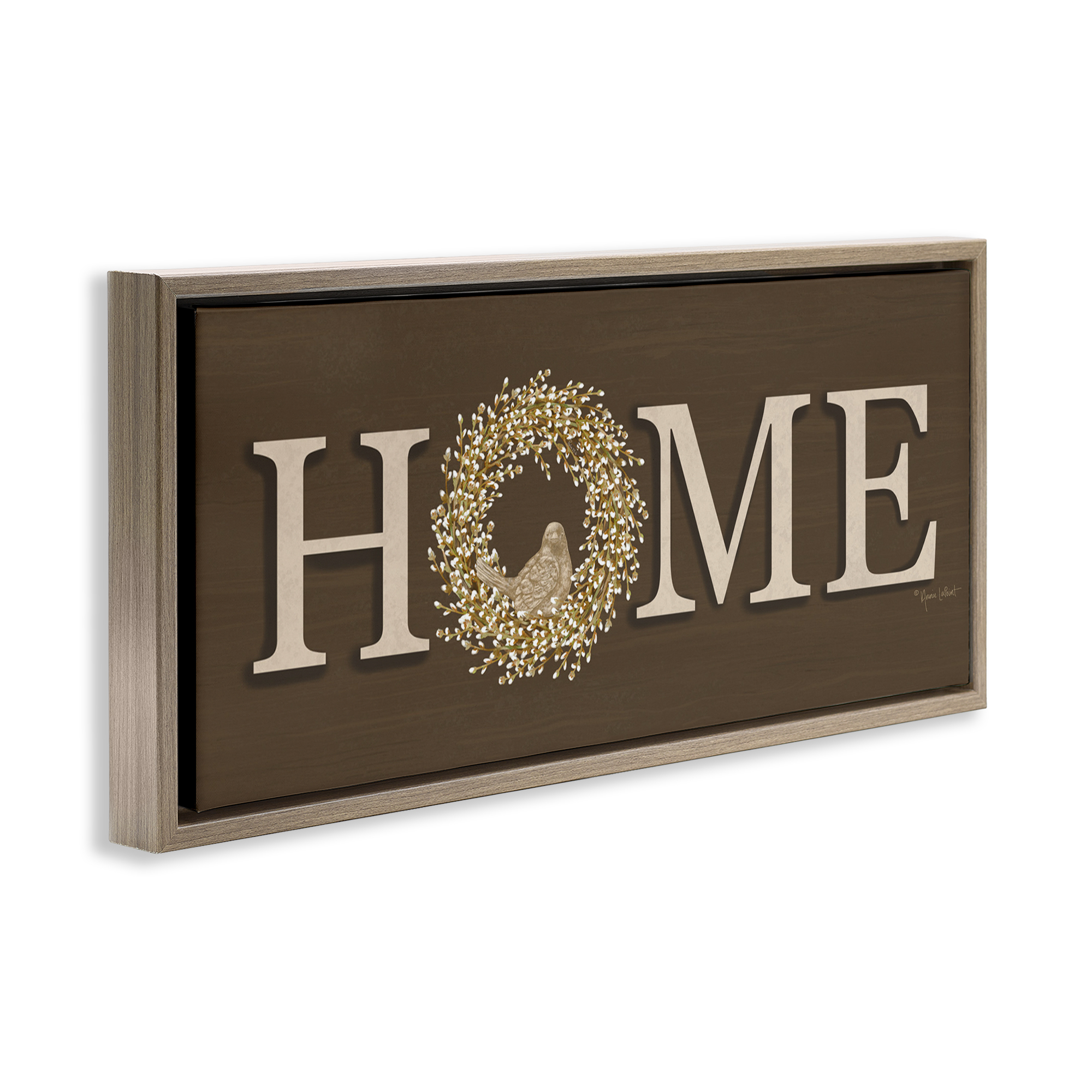 Stupell Industries Rustic Seasonal Home Typography Painting Brown Floater Framed Canvas Art Print Wall Art, 25 x 11