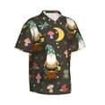 thumbnail image 2 of Balery Gnome Insect Frog Print Men's Hawaiian Shirts Short Sleeve Beach Shirt Relaxed Fit Vacation Button Down Shirts-Medium, 2 of 9