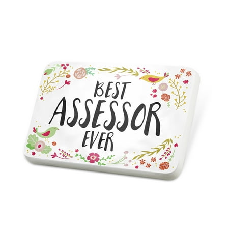 Porcelein Pin Happy Floral Border Assessor Lapel Badge – NEONBLOND