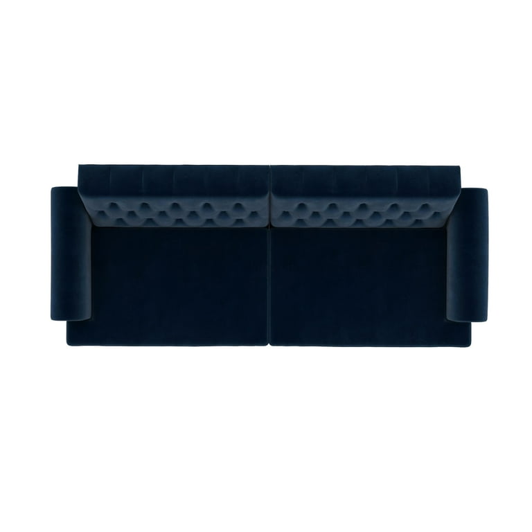 Novogratz Upholstered Cassidy Futon Convertible Sofa Bed Blue