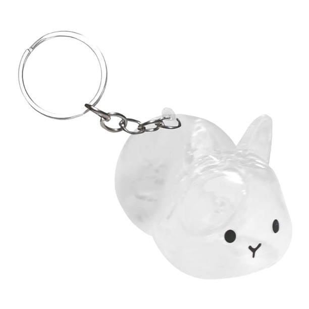 Llavero conmemorativo transparente y portátil para recoger pelo de mascotas lindo conejo