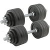 Pair of Adjustable Cast Iron Dumbbells Weight 105 lb Total