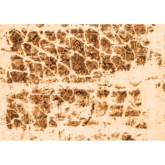 Ahgly Company Indoor Rectangle Abstract Orange Modern Area Rugs, 8' x 10'