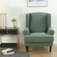 thumbnail image 5 of Jacquard Wingback Chair Covers, 2 Piece Stretch Chair Slipcovers Wing Chair Covers Furniture Covers for Wingback Chairs, 5 of 8