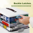 thumbnail image 5 of Portable Latch Bin with Lid and Leather Handle, 4-Tier Medicine Organizer Storage Box – for Home Office, Cabinet, Closet Organization, Pill Bottle, First Aid, Sewing, Art, Craft, 5 of 7