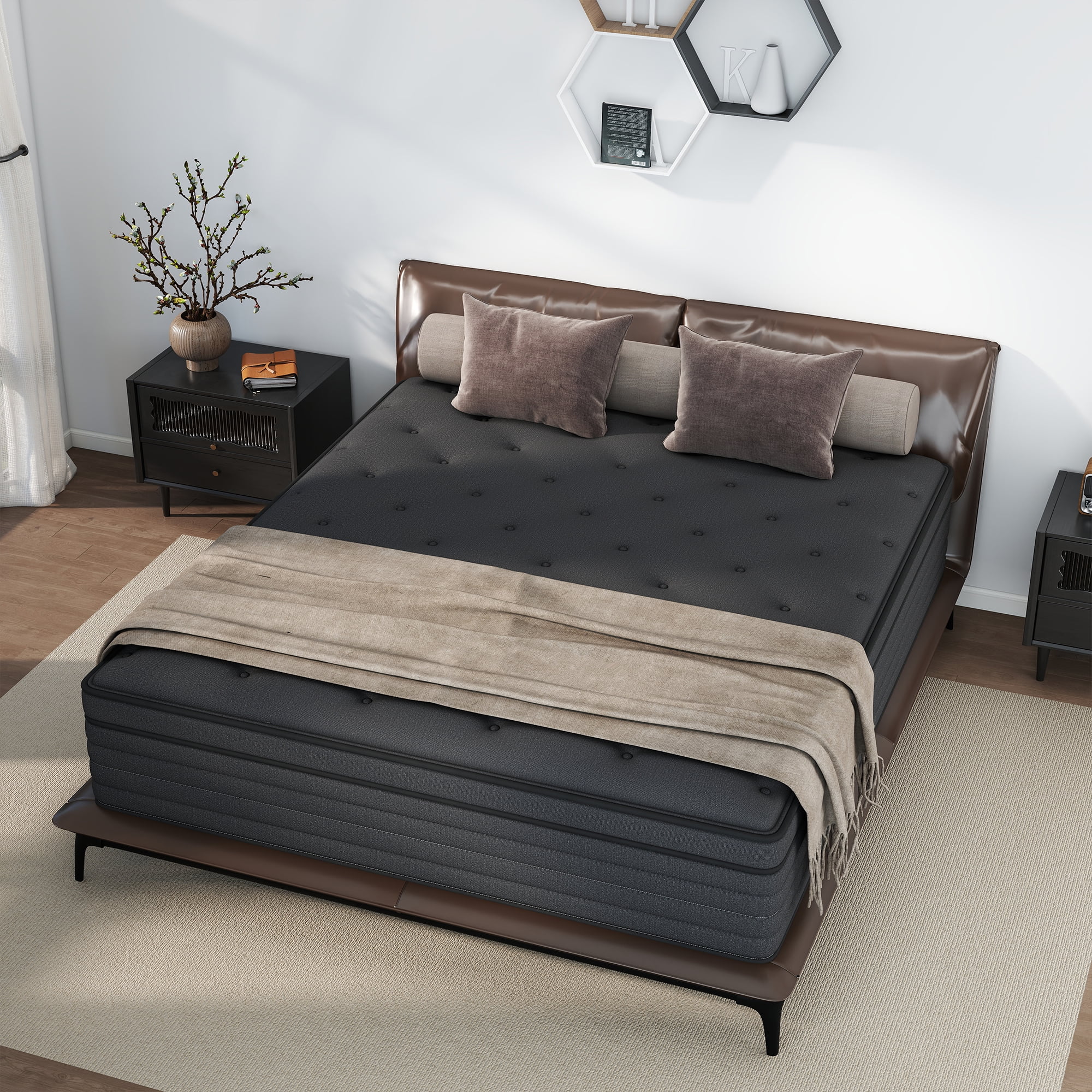 Yilicy Mattress 14 inch King Size, Gel Memory Foam Hybrid Mattress in a Box, Cozy Sleep