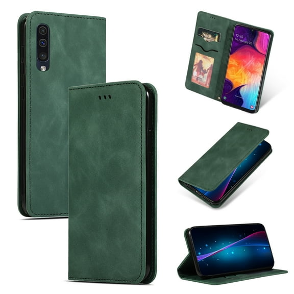 Retro Skin Feel Business Magnetic Horizontal Flip Leather Case for Galaxy A50/A30S/A505/A50S
